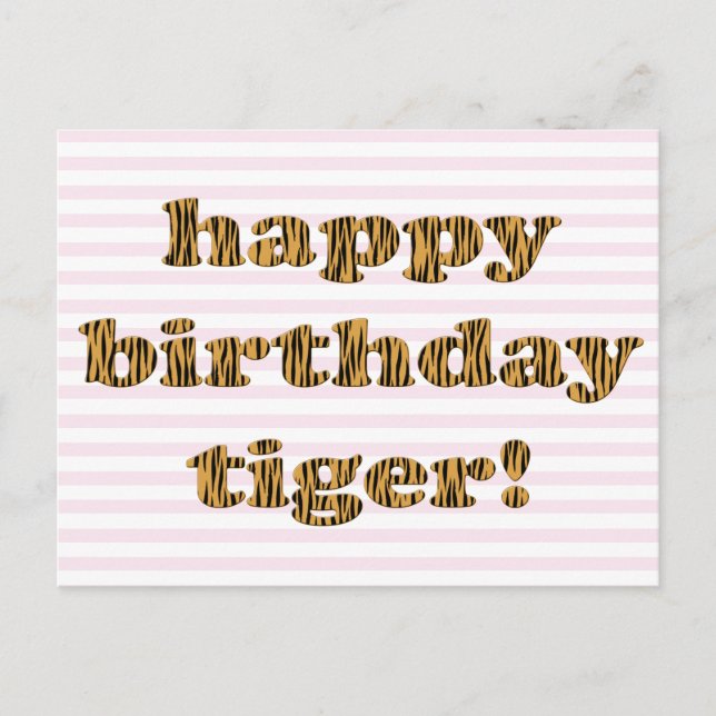 Joyeux anniversaire tigre ! Carte postale fun Tigr (Devant)