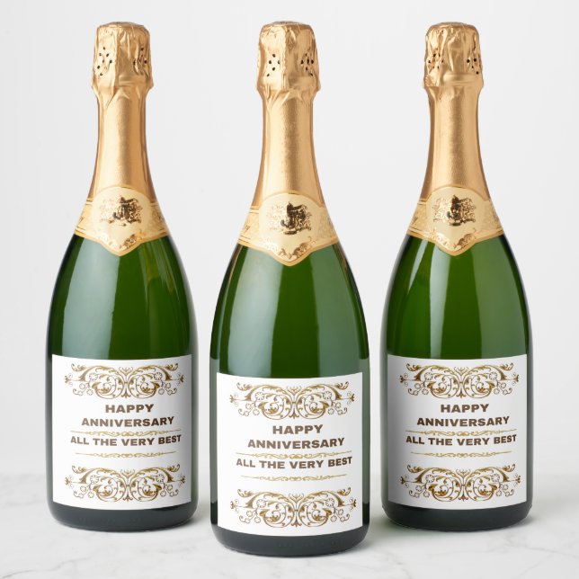 Joyeux anniversaire Tous les meilleurs Étiquettes  (Bouteilles)