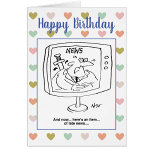 Joyeux Anniversaire TV Newsreader plaisanter