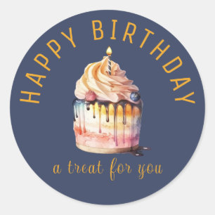 Joyeux Anniversaire - Un Treat Pour Stickers Ronds
