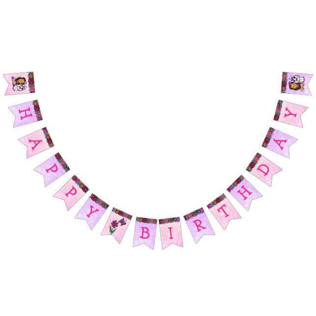 Joyeux anniversaire Unicorn et bannière fées (Tout)