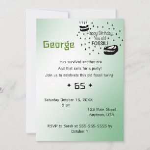 Joyeux Anniversaire, vieux fossile Invitation