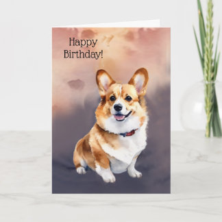 Joyeux Anniversaire Welsh Pembroke Corgi Carte Chi