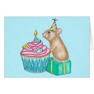 Joyeux anniversaire Whimsical Cupcake Pika Illustr