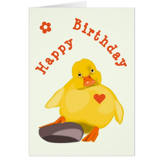 Joyeux AnniversaireCarte bébé Canard Jaune (Devant)