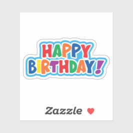 Joyeux autocollant coloré anniversaire