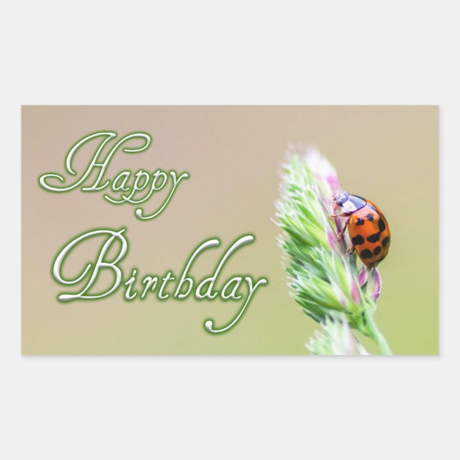 Joyeux autocollants d'anniversaire avec un coccine (Devant)