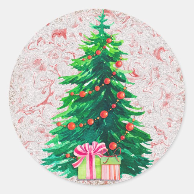 Joyeux autocollants d'arbres de Noël (Devant)