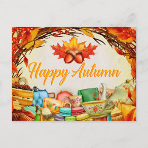 Joyeux automne. Illustration. Carte saisonnière.