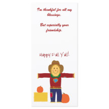 Joyeux automne Y'all : Carecrow Thanksgiving carte