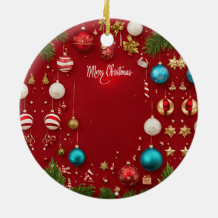 Joyeux bal de Noël Ornement en céramique