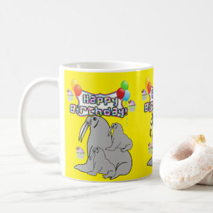 Joyeux Ballons de phoques gris de Mug Anniversaire