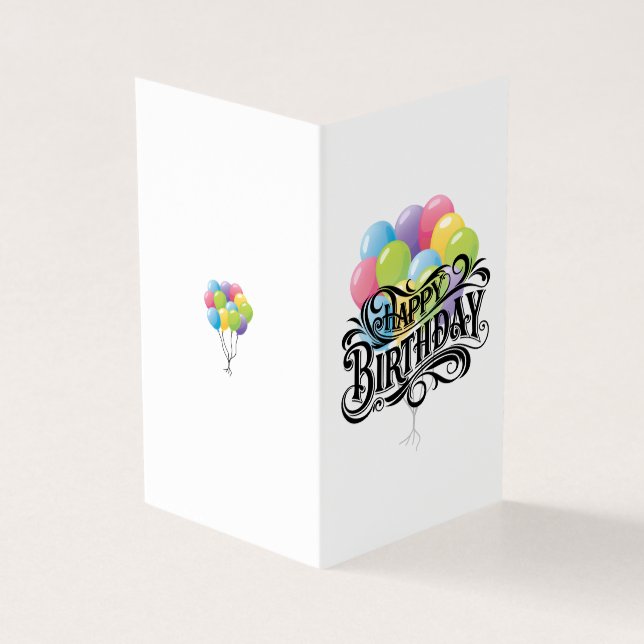 Joyeux Balloons Rétro Card Anniversaire (Outside)