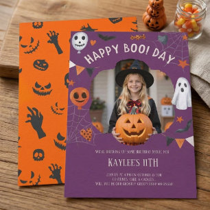 Joyeux Boo Day Invitation de photo d'anniversaire