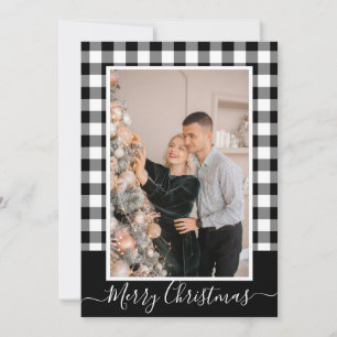 Joyeux Buffalo de Noël Plaid Photo Carte de Noël