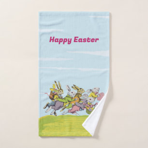 Joyeux Bunnies de Pâques Coureurs Paniers Herbe