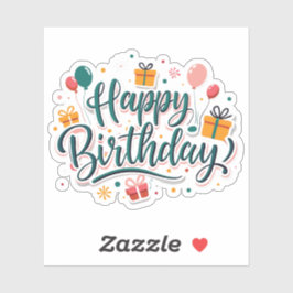 Joyeux cadeau d'anniversaire autocollant