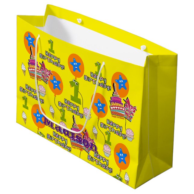 Joyeux cadeau d'anniversaire Sac #1 premier annive (Devant Angle)