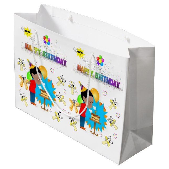 Joyeux cadeau d'anniversaire Sac Africain garçon (Dos Angle)