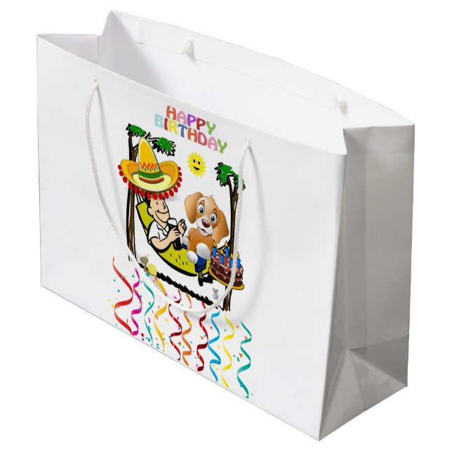 Joyeux cadeau d'anniversaire Sac homme chien (Dos Angle)