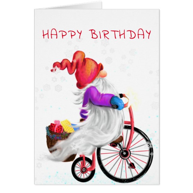 Joyeux cadeau de carte d'anniversaire avec vélo et (Devant)