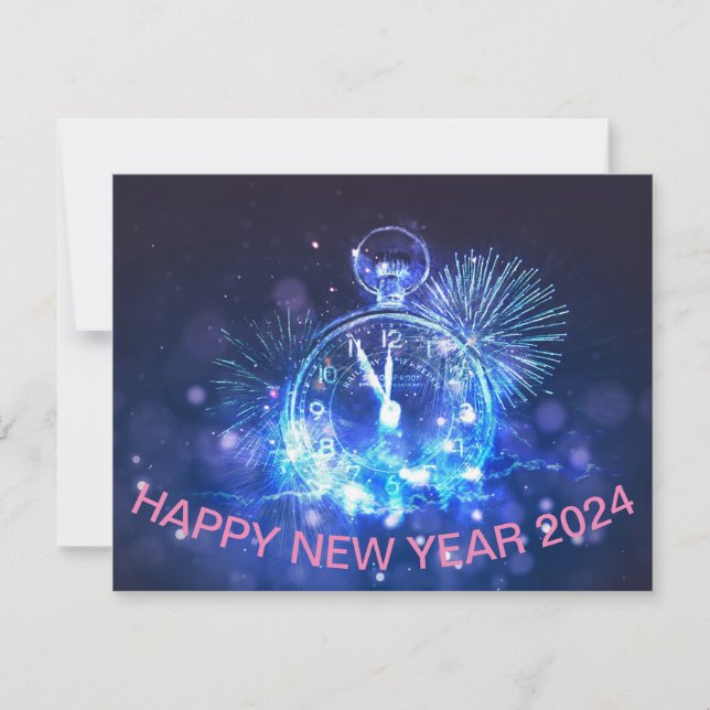 Joyeux cadeau de carte postale du Nouvel An 2024 (Devant)