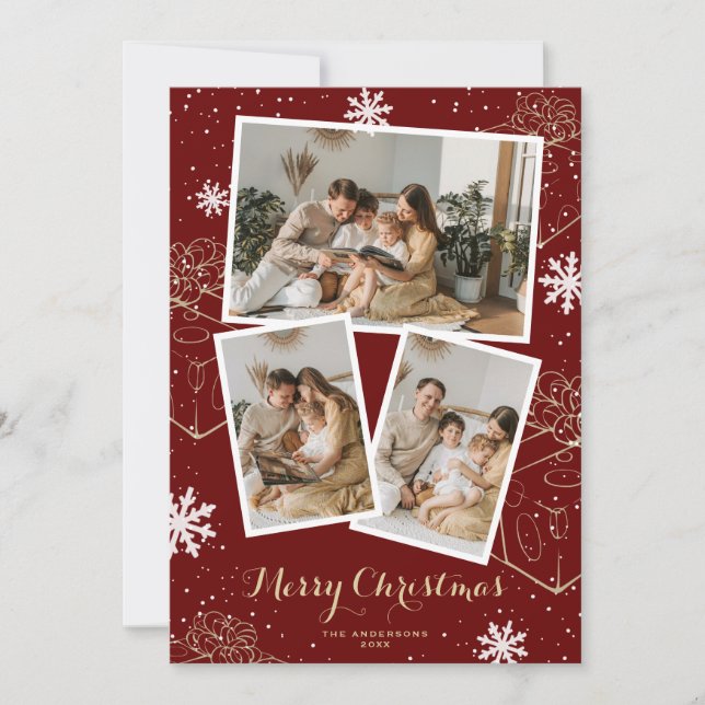 Joyeux cadeau de Noël de Noël de Red Holiday Carte (Devant)