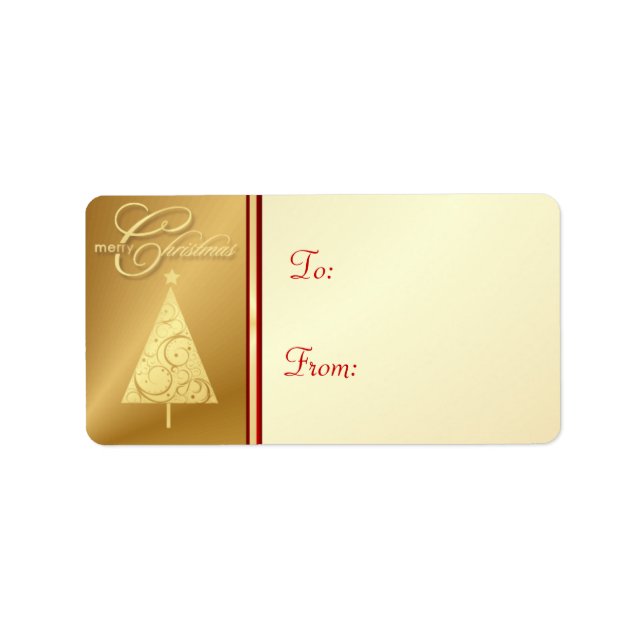 Joyeux cadeau de Noël Étiquettes - Elegant Gold (Devant)