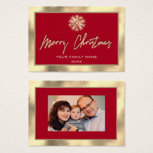 Joyeux cadre d'or Noël Rouge Famille Photo