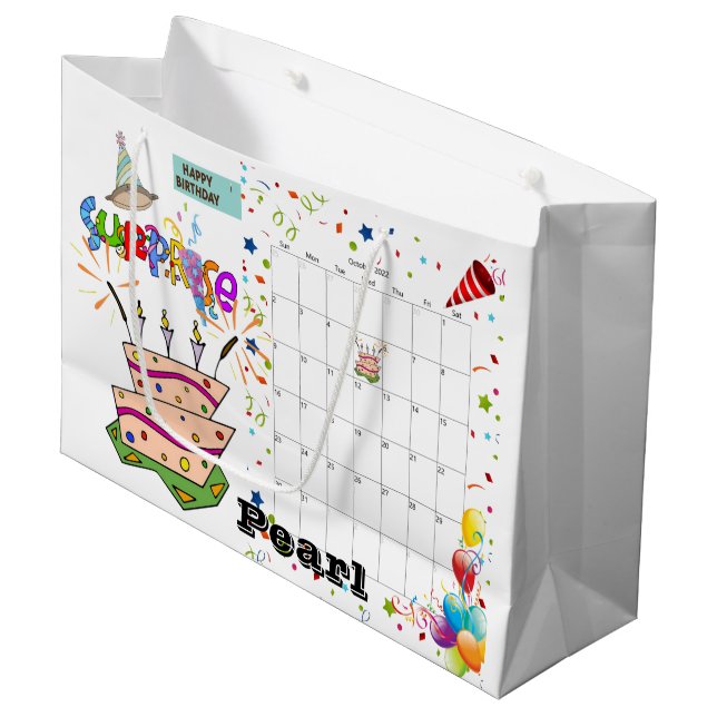 Joyeux calendrier d'anniversaire Octobre 2022 Sac  (Devant Angle)