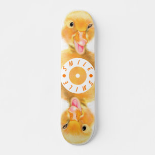 Joyeux Canard Jaune Skateboard Smile Drôle cadeau