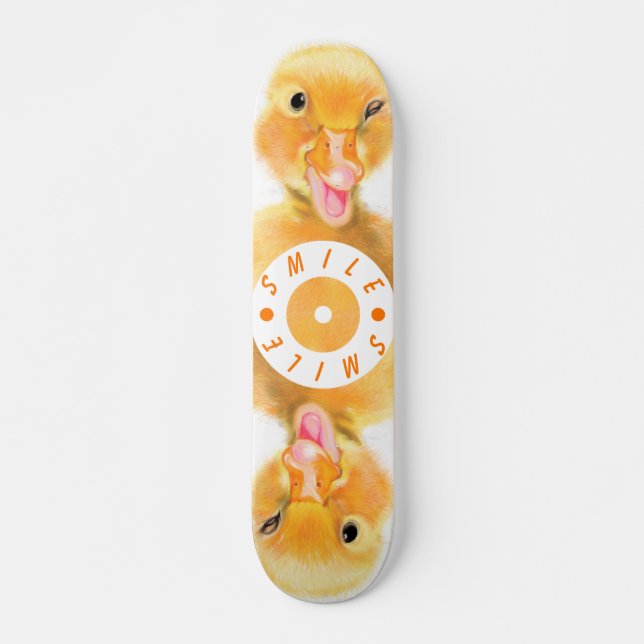 Joyeux Canard Jaune Skateboard Smile Drôle cadeau (Devant)