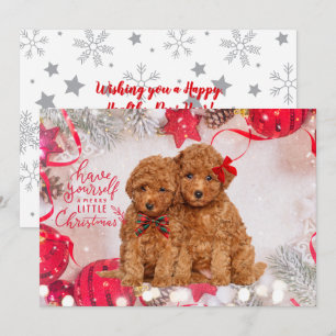 Joyeux caniche de Noël Carte de vacances personnal