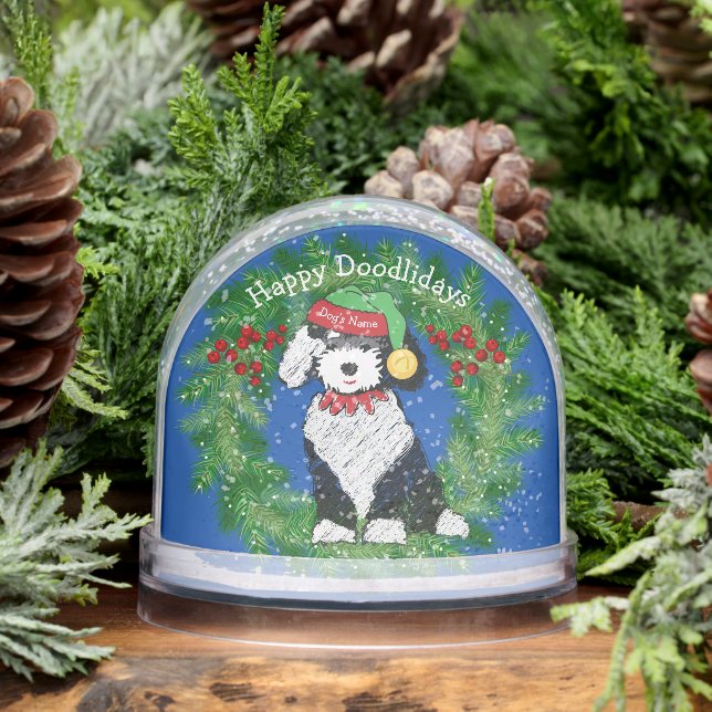 Joyeux caniche de Noël Elf Sheepadoodle (Hiver)