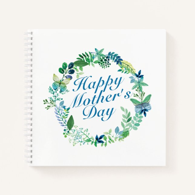 Joyeux Carnet de la Fête des Mères Floral Wreath (Devant)