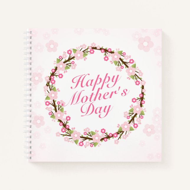 Joyeux Carnet de la Fête des Mères Floral Wreath (Devant)
