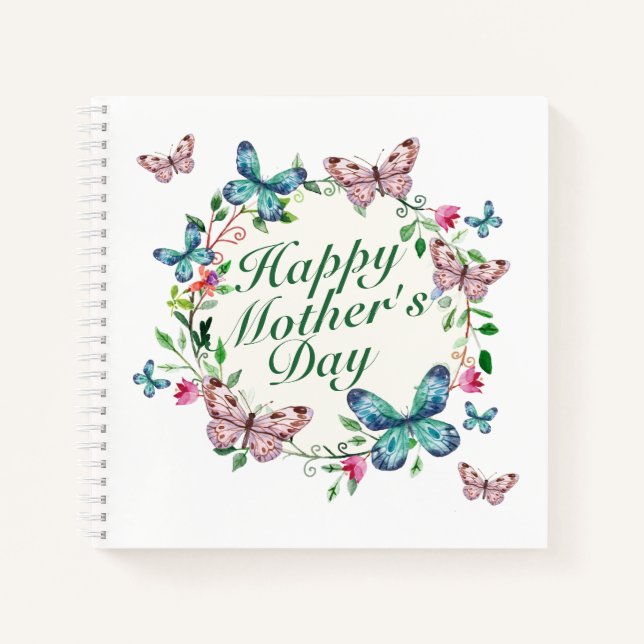 Joyeux Carnet de la Fête des Mères Floral Wreath (Devant)