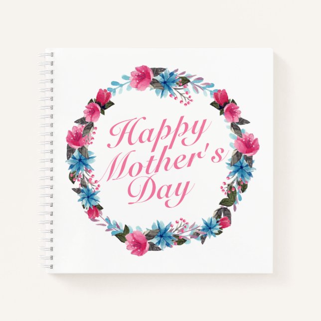 Joyeux Carnet de la Fête des Mères Floral Wreath (Devant)