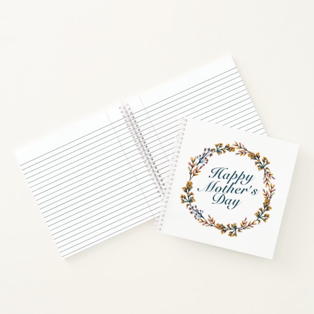 Joyeux Carnet de la Fête des Mères Floral Wreath (Intérieur)