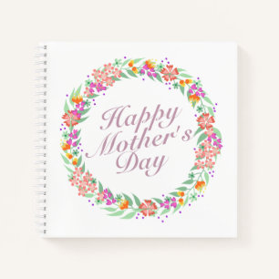 Joyeux Carnet de la Fête des Mères Floral Wreath