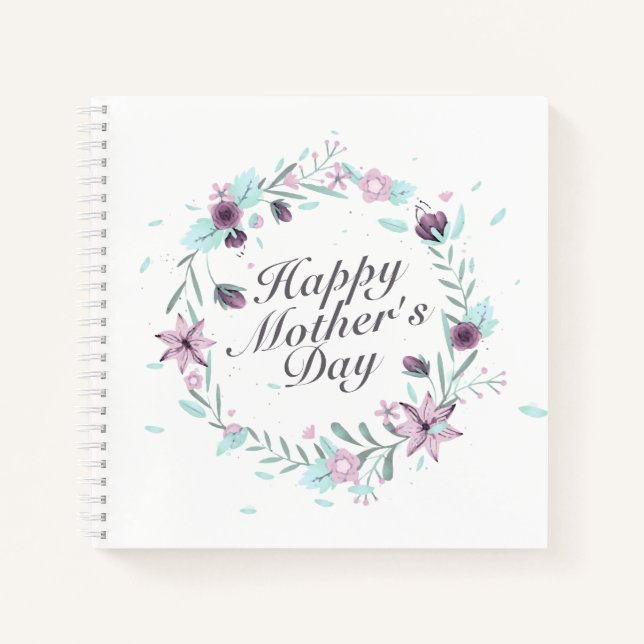 Joyeux Carnet de la Fête des Mères Floral Wreath (Devant)