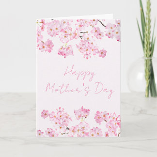 joyeux carte de fleurs de cerisier rose jour de la