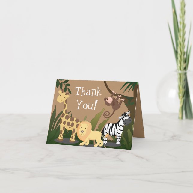 Joyeux Carte de remerciements d'animaux de la jung (Devant)