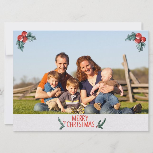 Joyeux Carte photo de famille de Noël  (Devant)
