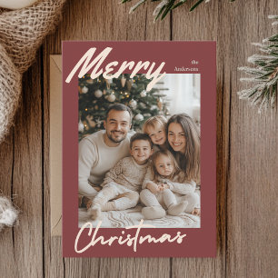 Joyeux Carte photo de famille de Noël   Cadre Bour