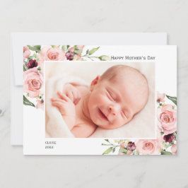 Joyeux Carte photo de la fête des mères aux roses 