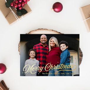 Joyeux Carte photo de Noël à la lueur intemporelle