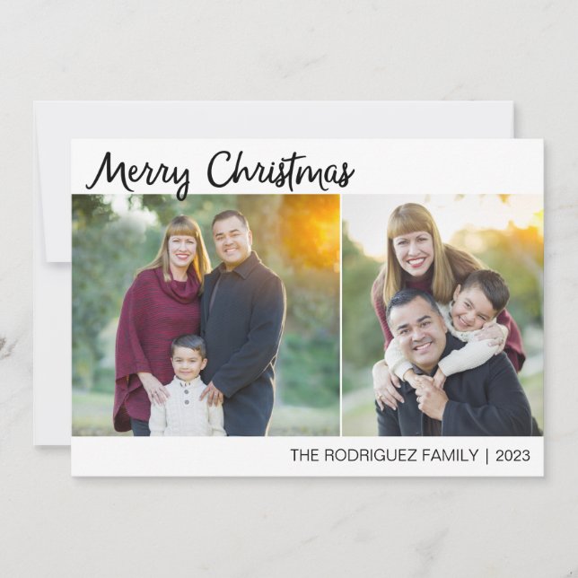 Joyeux Carte photo de Noël avec deux photos (Devant)