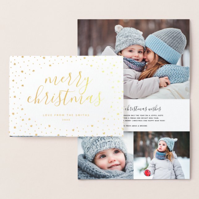 Joyeux Carte photo de Noël | Véritables étoiles Go (Affichage)