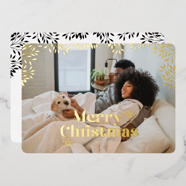 Joyeux Carte photo de typographie de Noël (Recto/Verso)